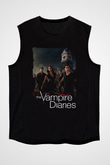 The Vampire Diaries Siyah Unisex Kolsuz Tişört