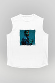 The Weeknd Baskılı Unisex Beyaz Kolsuz Tişört