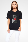 The Weeknd Siyah Unisex V Yaka Tişört T-Shirt