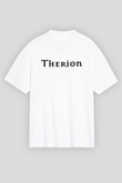 Therion Baskılı Beyaz Unisex Oversize Tişört - Tshirt