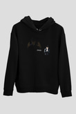 Therion Baskılı Unisex Siyah Kapüşonlu Sweatshirt