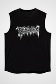 Therion Baskılı Unisex Siyah Kolsuz Tişört - Tshirt