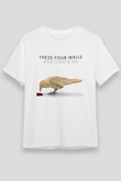 These Four Walls Baskılı Unisex Beyaz Tişört - Tshirt