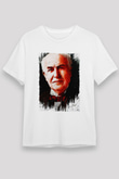 Thomas Alva Edison Baskılı Unisex Beyaz Tişört - Tshirt