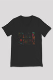 Tıbbi Aletler Baskılı Unisex V Yaka Siyah Tİşört - Tshirt