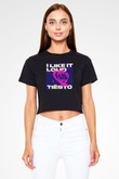Tiesto Siyah  Crop Top Tişört