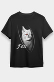 Tilki Siyah Unisex Tişört T-Shirt - TişörtFabrikası