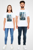 Times Square Beyaz Unisex Tişört T-Shirt - TişörtFabrikası