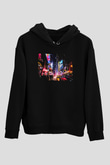 Times Square Siyah Unisex Hoodie