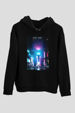 Times Square Siyah Unisex Hoodie