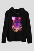 Times Square Siyah Unisex Hoodie
