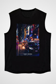 Times Square Siyah Unisex Kolsuz Tişört