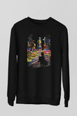 Times Square Siyah Unisex Sweatshirt