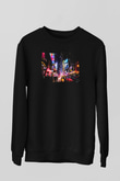 Times Square Siyah Unisex Sweatshirt