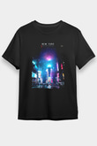 Times Square Siyah Unisex Tişört T-Shirt - TişörtFabrikası