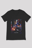 Times Square Siyah Unisex V Yaka Tişört