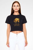 Tina Turner Siyah Crop Top Tişört
