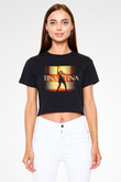 Tina Turner Siyah Crop Top Tişört