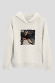 Tine Turner Baskılı Unisex Beyaz Kapüşonlu Sweatshirt