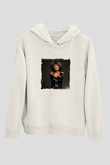 Tine Turner Baskılı Unisex Beyaz Kapüşonlu Sweatshirt