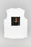 Tine Turner Baskılı Unisex Beyaz Kolsuz Tişört