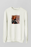 Tine Turner Baskılı Unisex Beyaz Sweatshirt