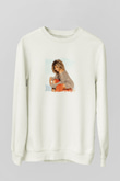 Tine Turner Baskılı Unisex Beyaz Sweatshirt