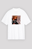 Tine Turner Baskılı Unisex Beyaz Tişört