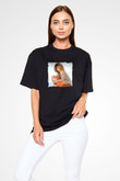 Tine Turner Baskılı Unisex Oversize Siyah Tişört