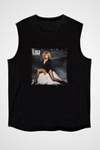 Tine Turner Baskılı Unisex Siyah Kolsuz Tişört