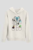 Tıp Bayramı Baskılı Beyaz Unisex Kapüşonlu Sweatshirt