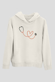 Tıp Bayramı Baskılı Beyaz Unisex Kapüşonlu Sweatshirt