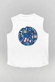 Tıp Bayramı Baskılı Beyaz Unisex Kolsuz Tişört - Tshirt