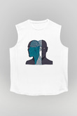 Tıp Bayramı Baskılı Beyaz Unisex Kolsuz Tişört - Tshirt