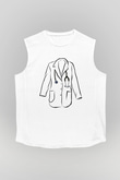 Tıp Bayramı Baskılı Beyaz Unisex Kolsuz Tişört - Tshirt