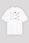 Tıp Bayramı Baskılı Beyaz Unisex Oversize Tişört - Tshirt