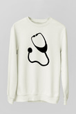 Tıp Bayramı Baskılı Beyaz Unisex Sweatshirt