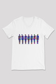Tıp Bayramı Baskılı Beyaz Unisex V Yaka Tişört - Tshirt
