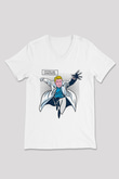 Tıp Bayramı Baskılı Beyaz Unisex V Yaka Tişört - Tshirt