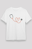 Tıp Bayramı Baskılı Unisex Beyaz Tişört - Tshirt