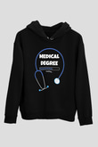 Tıp Bayramı Baskılı Unisex Siyah Hoodie