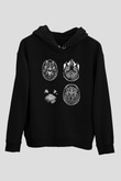 Tıp Bayramı Baskılı Unisex Siyah Hoodie