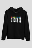 Tıp Bayramı Baskılı Unisex Siyah Hoodie
