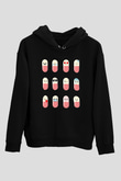 Tıp Bayramı Baskılı Unisex Siyah Hoodie