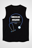 Tıp Bayramı Baskılı Unisex Siyah Kolsuz Tişört - Tshirt