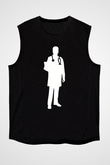 Tıp Bayramı Baskılı Unisex Siyah Kolsuz Tişört - Tshirt