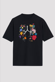 Tıp Bayramı Baskılı Unisex Siyah Oversize Tişört - Tshirt