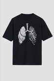 Tıp Bayramı Baskılı Unisex Siyah Oversize Tişört - Tshirt