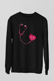 Tıp Bayramı Baskılı Unisex Siyah Sweatshirt