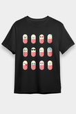Tıp Bayramı Baskılı Unisex Siyah Tişört - Tshirt